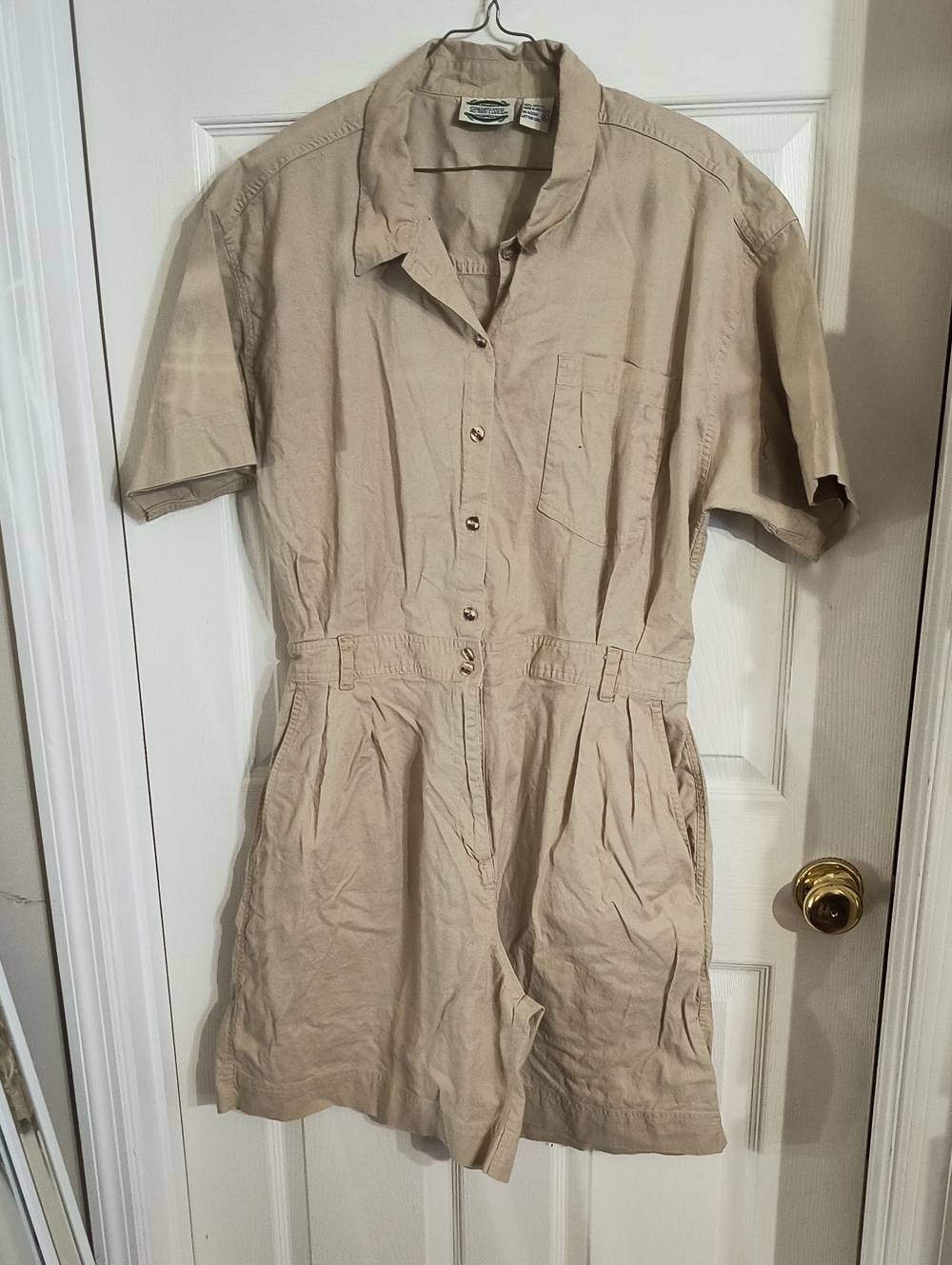 Vintage Separate Issue Beige Short-Sleeve Romper, Like New